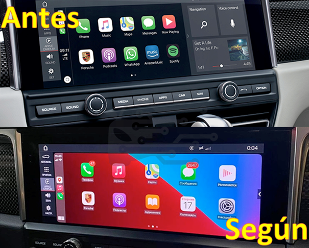 Activación de Apple Carplay en pantalla completa Porsche PCM 5.0